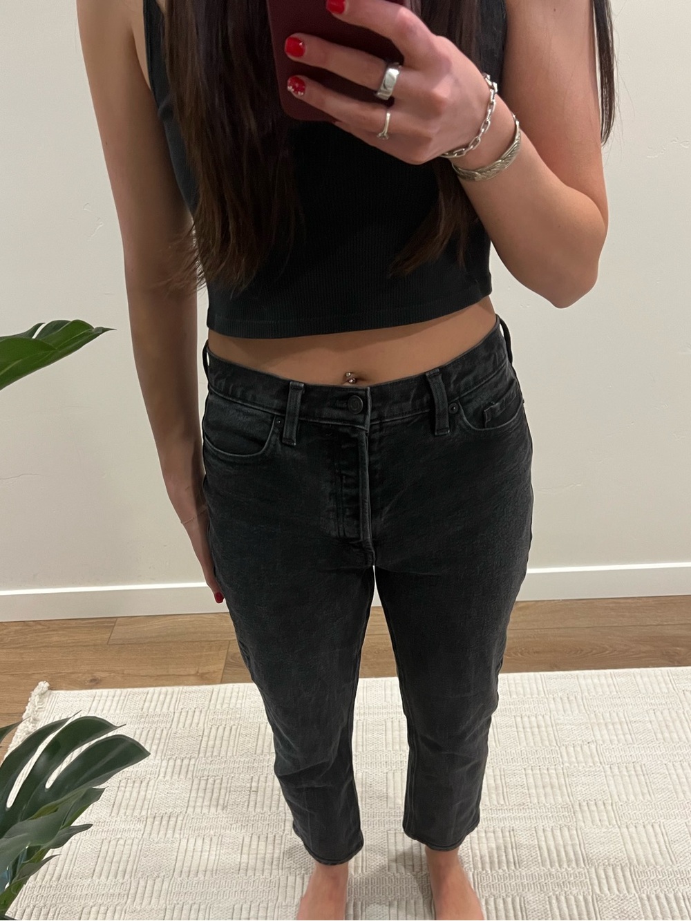 Banana Republic Black Washed Ankle Crop Jeans